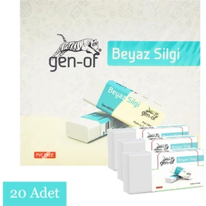 No:20 Büyük Boy Pvc Free Beyaz Silgi 20 Adet
