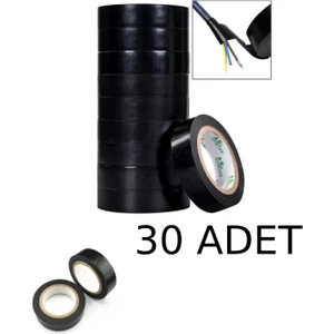 30 Adet Siyah Elektrik Bandı Kablo Bandı Pvc Izole Bant