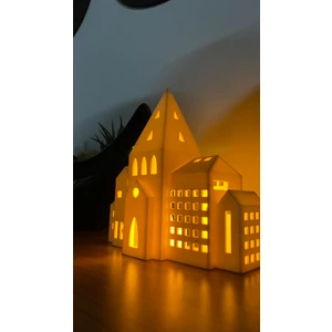 Root Made Dekoratif Ev Tealight Mumluk Modern Kış Evi Konsol Süsü Dekoratif Obje Camları Açık Geniş Ev