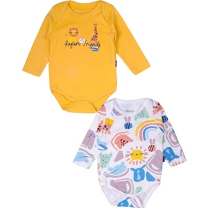 Susam Tasarım %100 Pamuk Kedi ve Hayvan Desenli 2'li Zıbın Takımı