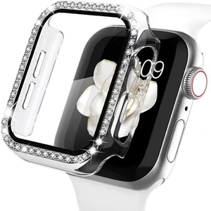 Apple Watch 45 mm Uyumlu Zarif Elmas Taşlı Kasa ve Ekran Koruyucu