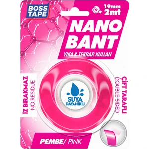 Boss Tape 2 Metre Çok Güçlü Çift Taraflı Nano Bant Pembe