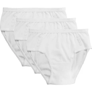 Özkan Underwear Özkan 0825 3'lü Paket Kız Çocuk %100 Pamuklu Ribana Esnek Rahat Papatyalı Külot