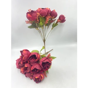 10LU Cipsolu Şakayık Demet (Gül Kurusu) (Yumurta Gülü) 36CM (Yapay Çiçektir)