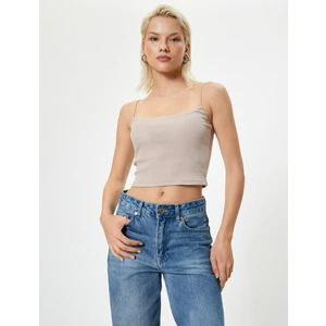 Basic Ince Askılı Crop Atlet Ribanalı Pamuklu