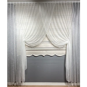 Fashion Pearl Moda Inci Perde Şantuk Keten Boncuklu Kruvaze Tül Perde