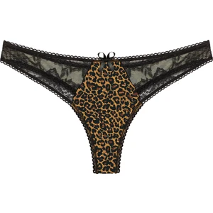 Leopar Desenli Kadın Büyük Beden Fantazi Iç Giyim Yanları Dantelli Fantezi String Tanga