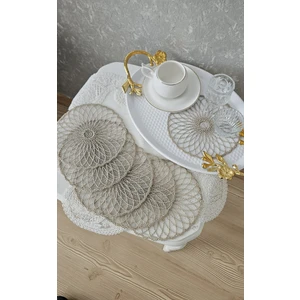 Zesa Home 6 Lı Kahve Yanı Şık Sunum Pçetesi Güpür Tül Peçeteler
