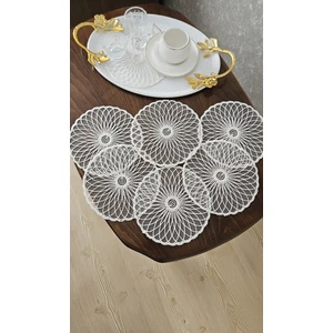 Zesa Home 6 Lı Kahve Yanı Şık Sunum Pçetesi Güpür Tül Peçeteler