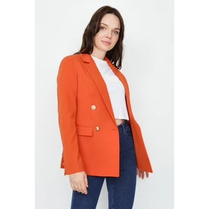 Select Moda Kadın Gold Düğmeli Blazer Ceket