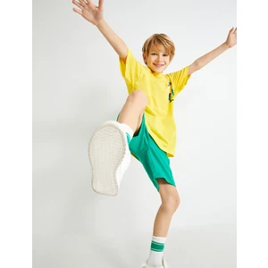 Oversize Tişört Mickey Mouse Lisanslı Kısa Kollu Bisiklet Yaka Pamuklu