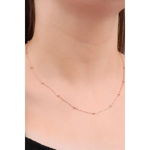 Rose Renk Toplu Gümüş Kolye Zincir 45cm wsn228p