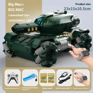 Zhouhuan3 Shop Su Bombası Uzaktan Kumandalı Tank Jest Sensörü Uzaktan Kumanda Araba Sürüklenme Savaş Zırhlı Araç Tankı Modeli Oyuncak (Yurt Dışından)