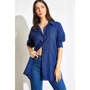 Kadın Jakarlı Keten Gömlek