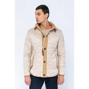 Erkek Slim Fit Dik Yaka Fermuarlı Düğmeli Cepli Kalın Kapitone Şişme Mont