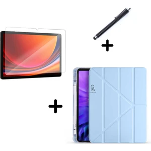 Apple iPad Air 11 (A2902-A2903-A2904) 2024 Uyumlu Kalemlikli Tablet Kılıfı Ekran Koruyucu Kalem Seti
