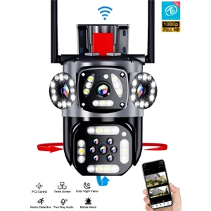 Pro Rtx Çift Lensli Hareketli Wi-Fi Akıllı Ip Güvenlik Kamerası Fullhd 1080P Türkçe (O-Kam) Uygulama