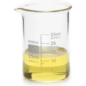 Zürih Ticaret Cam Beher 25 ml - Kısa Form Isıya Dayanıklı Beaker - Yüksek Kaliteli