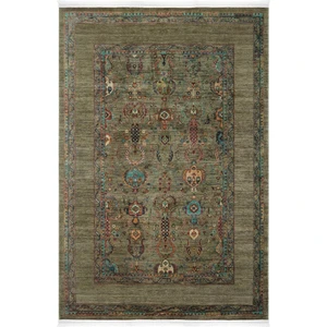 Cool Halı Vintage 07 Olive Antik Desen Makinede Yıkanabilir Halı Kaymaz Dijital Baskı Ince Mutfak Halısı