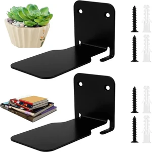 Velux Home Metal Gizli Kitap Rafı Siyah Uçan Kitaplar 2'li Set Kitaplık Görünmez