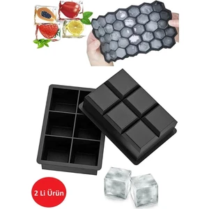 Buzluk Buz Kalıbı 6 Bölmeli Büyük Boy Silikon Petek Silikon Buzluk Ice Cube