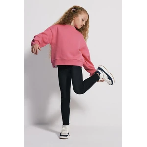 (Kids Girl) Bisiklet Yaka Şardonlu Sweatshirt
