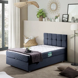 Berlin Tek Kişilik Baza Başlık Comfort Yatak Seti - Lacivert