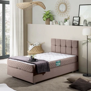 Berlin Tek Kişilik Baza Başlık Comfort Yatak Seti - Kahverengi