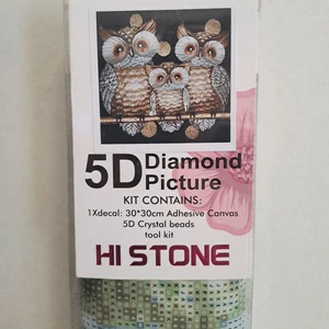 Hi Stone 5d Elmas Taş Işleme Kiti 30X30 cm Baykuşlar Desen