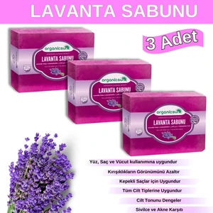 Doğal Lavanta Sabunu 140 gr x 3 Adet Tüm Cilt Tipleri Için Onarıcı Besleyici Natural