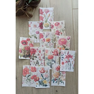 Mona Craftist 12 Adet Scrapbook Çiçek Temalı Scrapbook Kağıt Seti Bullet Journal Dekupaj Kağıdı