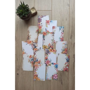Mona Craftist 15 Adet Eskitme Vintage Çiçek Temalı Scrapbook Kağıt Seti Bullet Journal Dekupaj Kağıdı