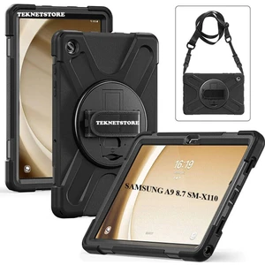 TEKNETSTORE Samsung Galaxy Tab A9 8.7 Inç Tablet Kılıfı Defender Askılı Tank Silikon Yüksek Koruma SM-X110