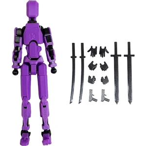 Multi-Jointed Movable Robot 3D Printed Mannequin Dummy Game Kid Adult Decompression Tools,purple (Yurt Dışından)