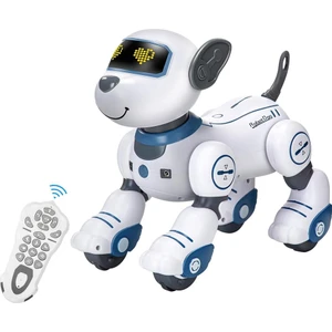Uzaktan Kumandalı Robot Köpek Oyuncak: Programlanabilir Robotik Köpek Yavrusu Akıllı Interaktif Dans Şarkı Söyleyen Dublör Hayvan Oyuncak, Beyaz ve Mavi (Yurt Dışından)