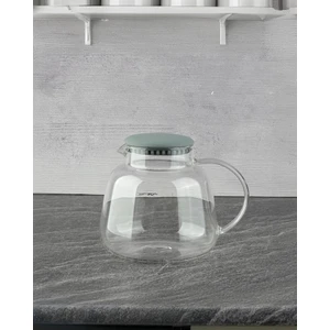 Cam Sürahi - Kulplu Sürahi - 1200 ml - Gri Kapak