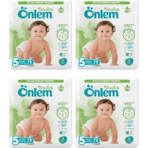 Botanika 5 Beden Bebek Bezi Aylık Fırsat Paketi Junior 78 Li x 4 Adet