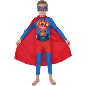 Erkek Çocuk Adam Baskılı Mavi Maskeli Pelerinli Basic Kostüm