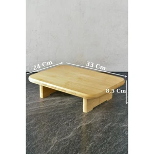 Bambu Tezgah Üstü Ayaklı Kesim Panosu Servis ve Sunum Tahtası 33 cm Kahverengi - THN76057 C1-1-18