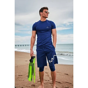 Lacivert Hiç Logolu Erkek Yüzme Tişört T2404