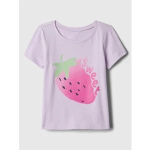 Kız Bebek Lila Grafikli T-Shirt