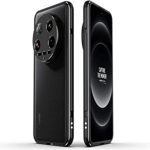 4U Sky Xiaomi 14 Ultra Telefon Tampon Kılıfı Anti-Damla Metal Çerçeve Kabuk Kamera Arka Lens Kapağı-Siyah/gümüş (Yurt Dışından)