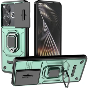 4U Sky Xiaomi Poco F6 5g Kılıf Kickstand Pc+Tpu Telefon Kapağı Sürgülü Lens Koruması-Yeşil (Yurt Dışından)