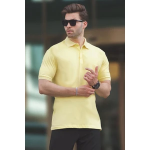 Sarı Overfit Kısa Kollu Polo Yaka Erkek Tişört 7029