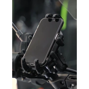 Motosiklet Titreşim Önleyici Ayarlanabilir Boyut Motosiklet Telefon Tutucu Gidon ve Ayna Aparatlı