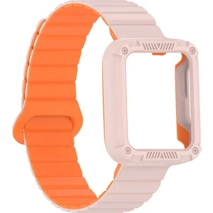 Mi Watch Lite / Redmi Watch 2 Lite Uyumlu Magnetik Silikon Kordon & Kasa Koruma 2 In 1 Premium Kayış