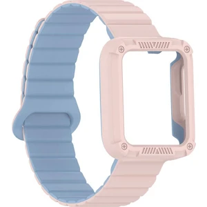 Mi Watch Lite / Redmi Watch 2 Lite Uyumlu Magnetik Silikon Kordon & Kasa Koruma 2 In 1 Premium Kayış