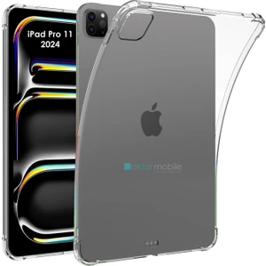 iPad Pro 11 M4 2024 Uyumlu Şeffaf Silikon Kılıf Anti Shock Koruyucu Kapak Darbe Emici Tablet Kılıfı