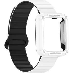 Mi Watch Lite / Redmi Watch 2 Lite Uyumlu Magnetik Silikon Kordon & Kasa Koruma 2 In 1 Premium Kayış