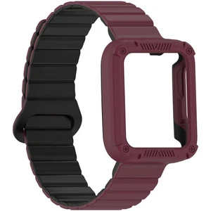 Mi Watch Lite / Redmi Watch 2 Lite Uyumlu Magnetik Silikon Kordon & Kasa Koruma 2 In 1 Premium Kayış